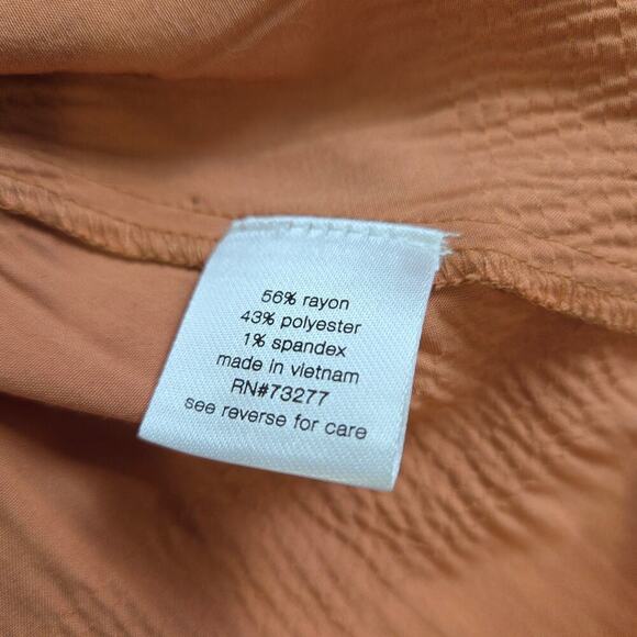 Elizabeth and James Off The Shoulder Boho Oversize Rust Orange Blouse Size M - Picture 6 of 9